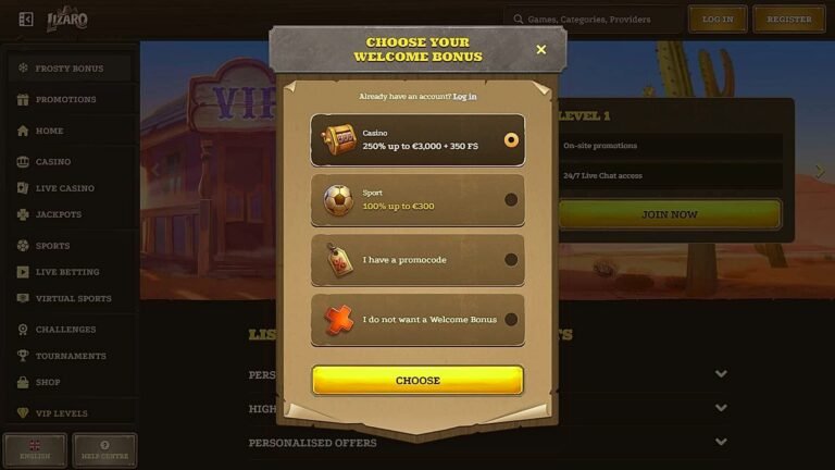 Lizaro Casino rejestracja i pierwsze kroki